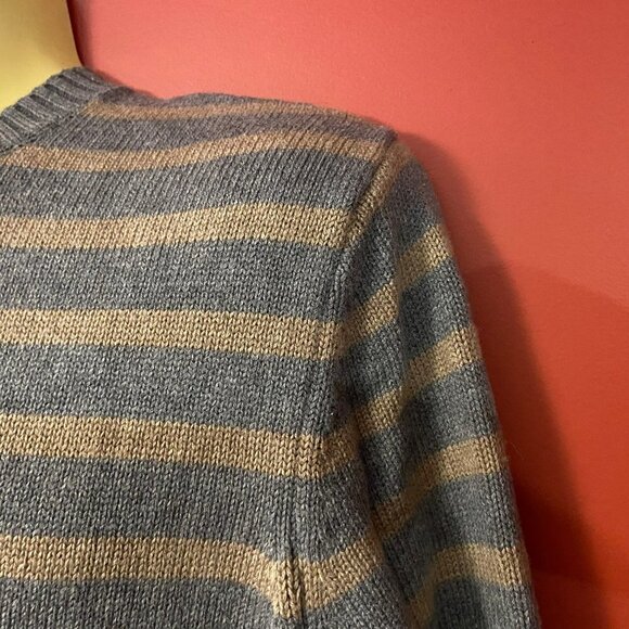 ⭐4 FOR $20⭐ GAP Men's Grey / Tan Striped Sweater - Size Large - Picture 2 of 4